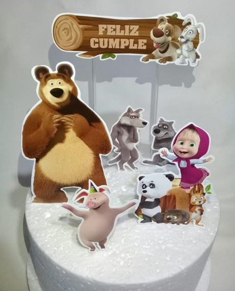 Cake Topper Adorno Para Torta Masha Y El Oso | MercadoLibre