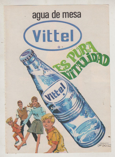 1970 Publicidad Bebidas Agua De Mesa Vittel Fnc Uruguay