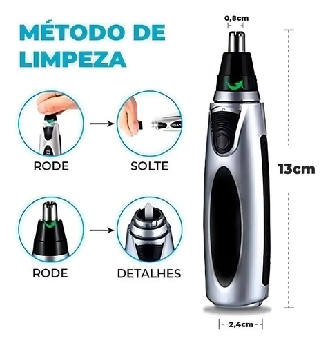 Luatek Aparelho Prático Tira Pelos Nariz E Orelhas Portátil