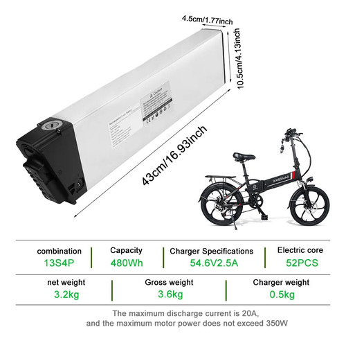 Batería De Litio P Bicicleta Eléctrica 36 V 10ah Garantía Of