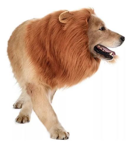 Peluca De Perro, Pelo De Melena De León, Con Orejas Y Cola