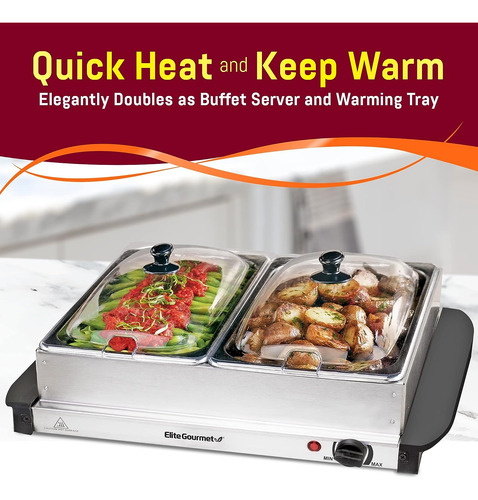 Elite Gourmet Ewm-6122 Dual 2 X 2.5 Qt. Bandejas, Servidor B