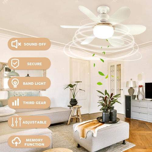 40w Ventilador De Techo De Anillo Led, Lámpara Techo Con