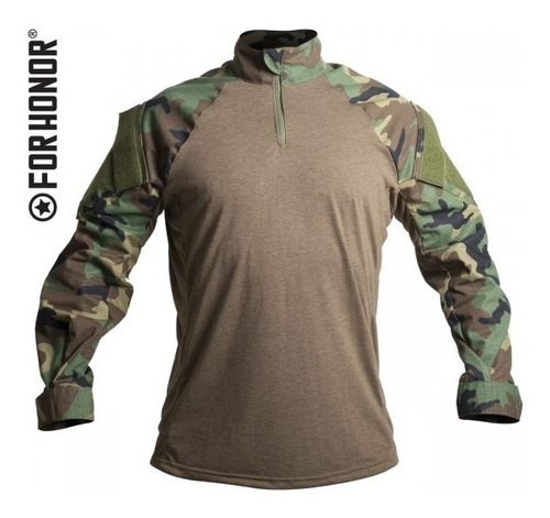 Combat Shirt Forhonor Woodland Militar Airsoft C/nota