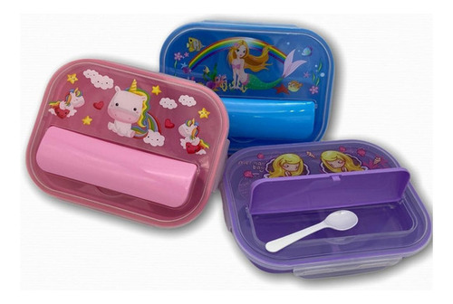 Lunchera Vianda Infantil Con Guarda Cuchara Escuela Colegi 