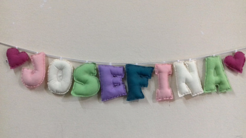 Guirnalda De Tela Con Nombre 6, 7, 8 O 9 Letras 8 Letras