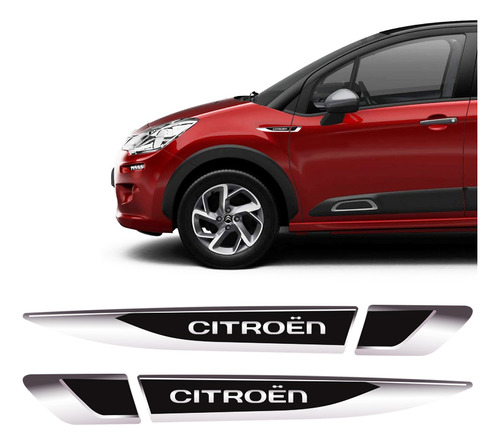 Adesivo Aplique Lateral Citroën Emblema Resinado Para-lama