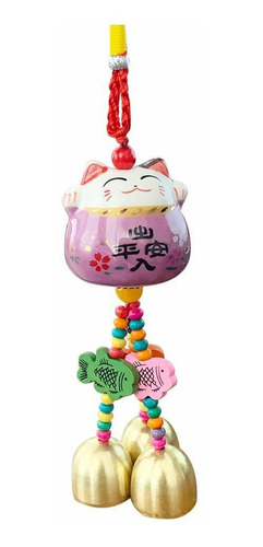 Maneki Neko  Lucky Cat Car Charm Porcelain Figurine Hangin