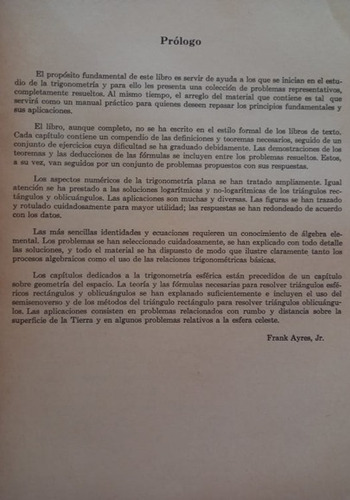 Libro Trigonometría Plana Esférica Teoría 680 Probl Resuelt (Usado)