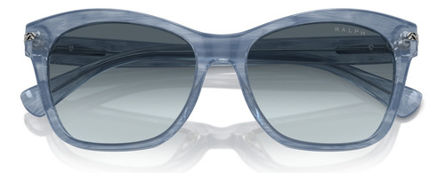 Óculos De Sol Ralph Ralph Lauren Ra5310u 615619 56 Feminino Armação Azul Listrado Brilhante Haste Azul Listrado Brilhante Lente Azul Degrdadê Desenho Quadrado