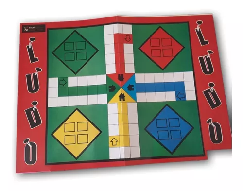 Jogo ludo com tabuleiro + dado e 16 pinos na caixa - COLUNA