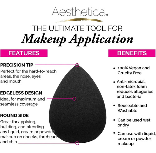 Aesthetica Cosméticos De Belleza Esponja Blender - Libre De