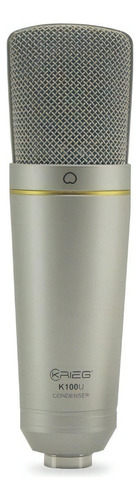 Microfono Krieg K-100u De Condensador De Estudio Usb C/estuc Color Plata