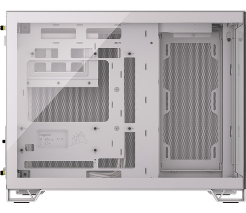 Gabinete Gamer Corsair 2500x Dos Cámaras Semitorre Blanco