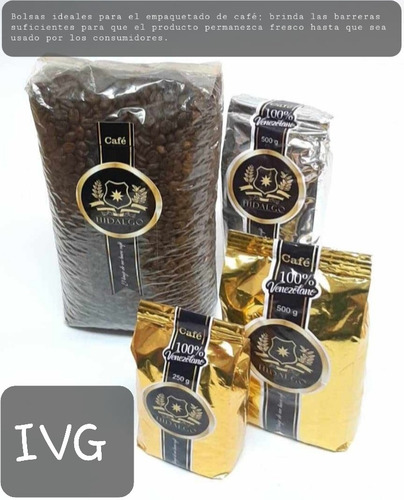 Imagen 7 de 10 de Bolsas Metalizadas 1/4 Kg Cafe
