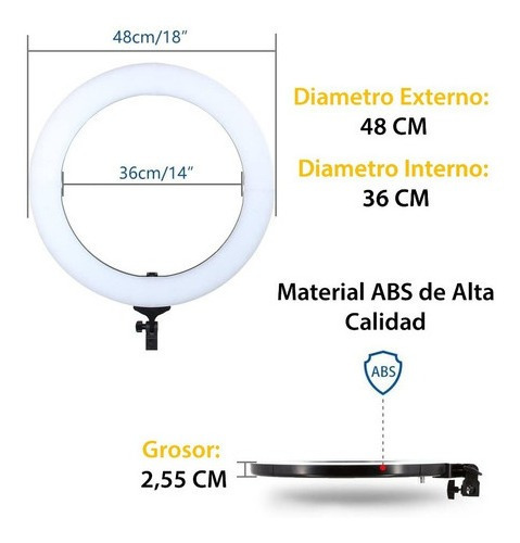 Imagen 2 de 10 de Aro De Luz Led 18 Pulgadas Zomei Tripode Youtube Tiktok