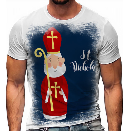 Camiseta Feliz Natal São Nicolau St Nicholas 01 A