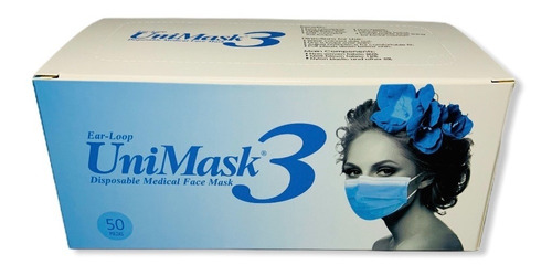 50 Cubrebocas Plisados 3 Capas Unimask3