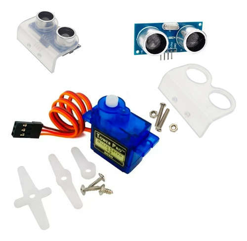 Servomotor Sg90 1.6kg + Sensor Ultrasonico Hc-sr04 + Soporte