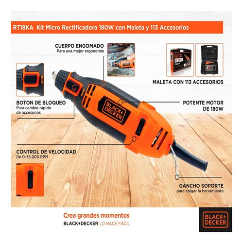 Imagen 8 de 8 de Minitorno Black+Decker RT18KA 120W 220V