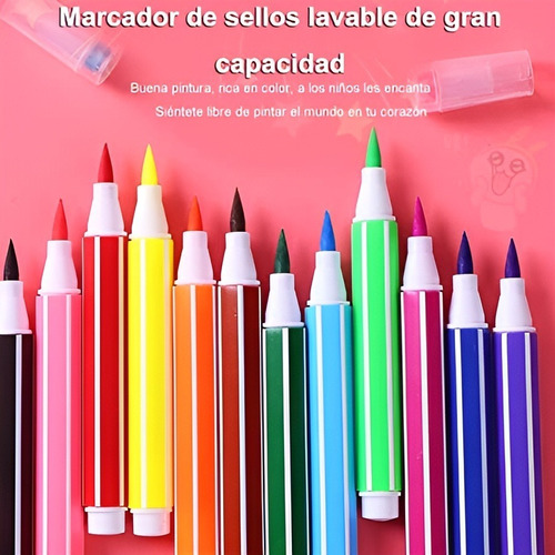 Imagen 5 de 5 de Plumones Punta Pincel 18 Colores Marcadores Lettering
