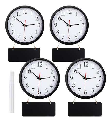 4 Piezas Silent Wall Clocks 10 Pulgadas De Cuarzo Reloj De P