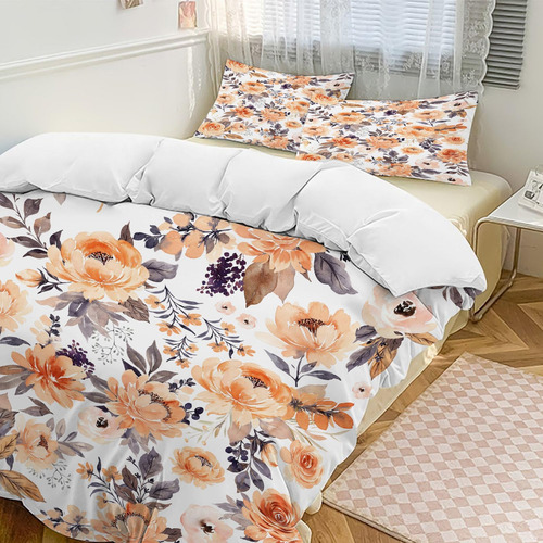 Conjunto De Edredón De Flores Tamaño Gemelo, Regalos De Port