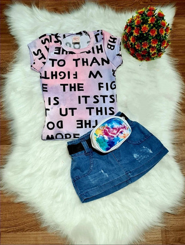 Imagem 3 de 4 de Conjunto Infantil Blogueira Com Pochete Mini Diva Criança