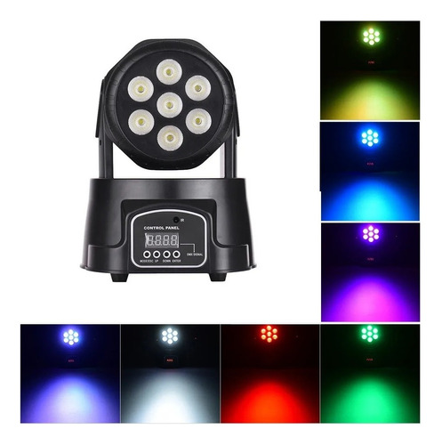 Cabezal Móvil 4 En 1 Par Led 7x10w Rgbw Dmx 512 Disco Fiesta