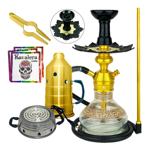 Imagem 2 de 6 de Narguile Completo Triton Zip Anti Chamas Barato Vaso Prato