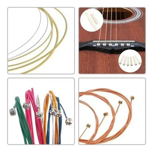 Kit De Guitarra Accesorios Para Acustica Cuerdas 66 Unidades