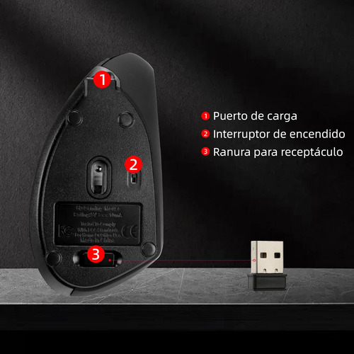 Mouse Inalámbrico Ergonómico Recargable,mouse Vertical Con