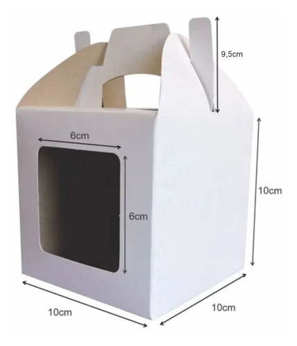 Cajita Feliz Cfz1 Ventana X 100u Packaging Blanco Madera