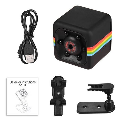Mini Cubo Cámara 1080p Hd Ir Visión Nocturna 120 Gran Angula