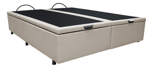 Base Box Baú Cama Casal Queen 158x198 Bipar Liz Sintético Bg Cor Creme