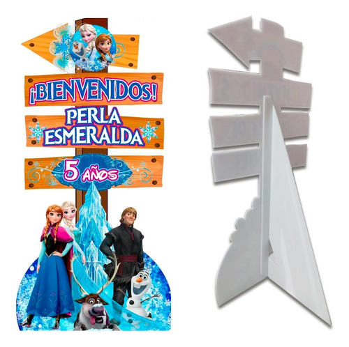 Figura Coroplast Letrero Bienvenida 1m Frozen
