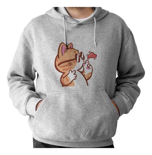 Sudadera Con Gorro Para Pareja Gatito Cool Con Lentes