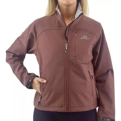 Campera Impermeable Softshell Con Micropolar Athix Mujer