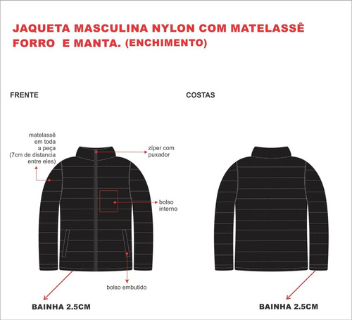 Imagem 2 de 2 de Moldes De Jaqueta Nylon Com Matelassê E Manta, Masculina