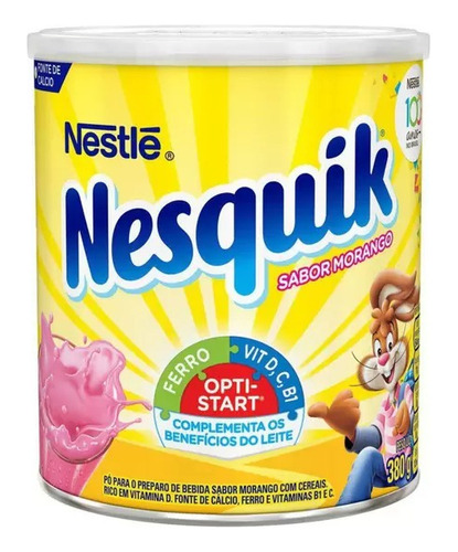 Chocolate con Leche Nesquik Fresa Lata 380g Nestlé