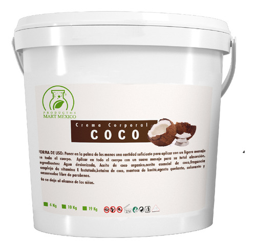  Crema Corporal & Facial De Coco 19 Kilos