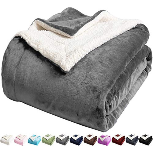 Lbro2m Sherpa Fleece Bed Blanket King Size Super Soft Fuzzy 