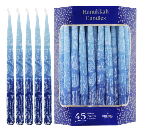 Vela Hanukkah Goteo Tono Azul Esmerilado Lujo Conica Januca