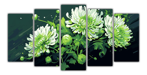 150x75cm Cuadros De Flores De Crisantemos Verdes Flores