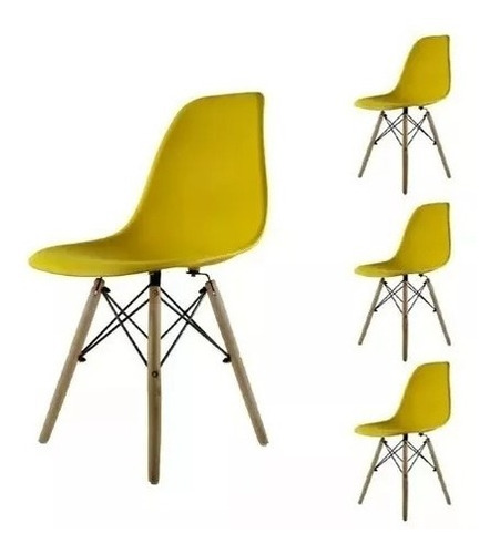 Set 4 Sillas Modernas Polipropileno Eames Stolmx