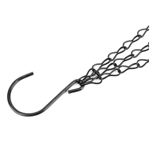 Cesta Maceta Con Ganchos Y Cadena Colgante Hierro 3 Piezas