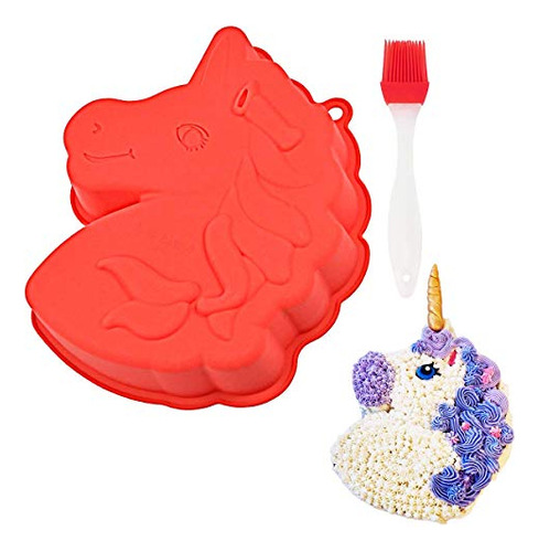 Molde Pastel Unicornio 10puLG - Pan Silicona Para Hornear -