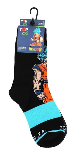 Imagen 4 de 4 de Calcetines Algodón Pack 2 Dragon Ball Super Kids - Goku Top
