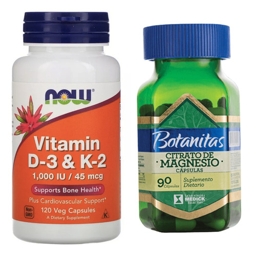 Vitamina D3+k2 Citrato Magnesio - Unidad a $1082