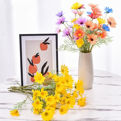 15 Ramos De Flores Artificiales Margaritas Pequeñas Bouquet